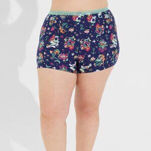 NWOT Torrid Size 2 Foxy Lace Trim Sleep Shorts in blue Mermaid Tattoo